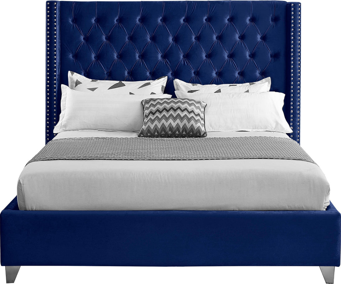 Aiden Velvet Bed - Furniture Depot