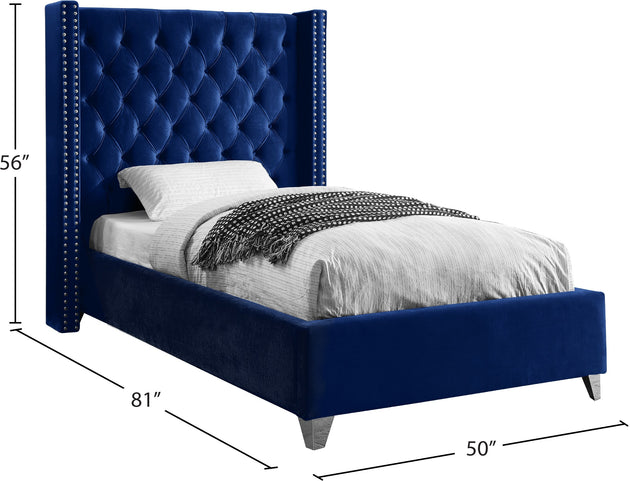 Aiden Velvet Bed - Furniture Depot