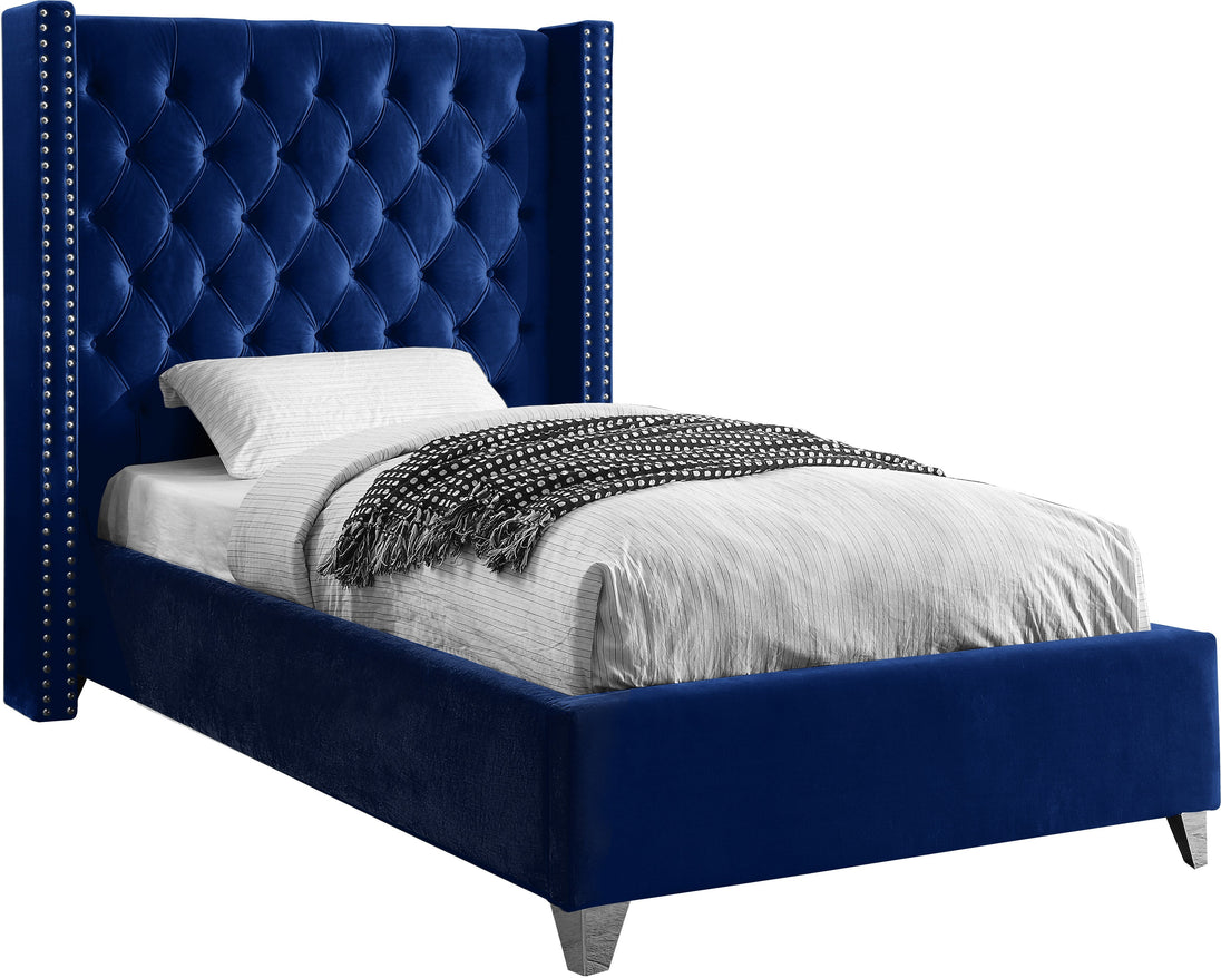 Aiden Velvet Bed - Furniture Depot