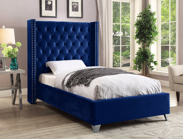 Aiden Velvet Bed - Furniture Depot