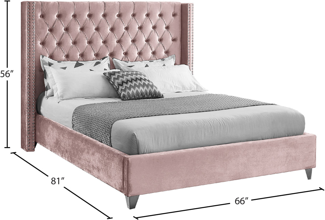Aiden Velvet Bed - Furniture Depot