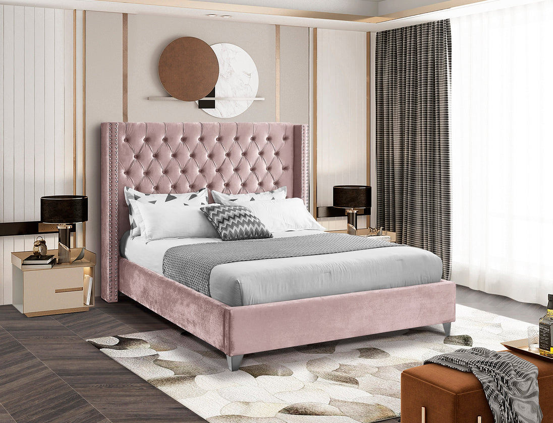 Aiden Velvet Bed - Furniture Depot