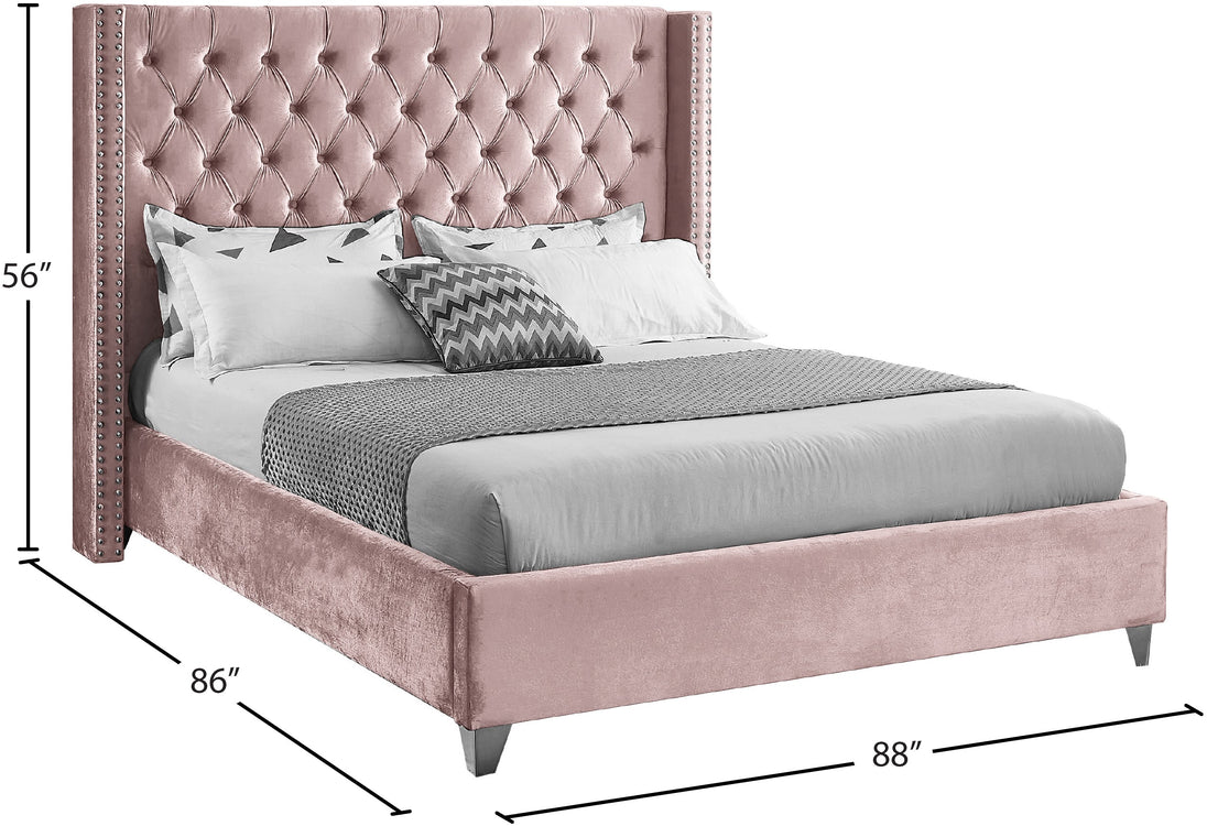 Aiden Velvet Bed - Furniture Depot