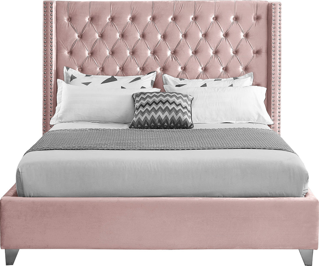 Aiden Velvet Bed - Furniture Depot