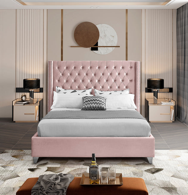 Aiden Velvet Bed - Furniture Depot