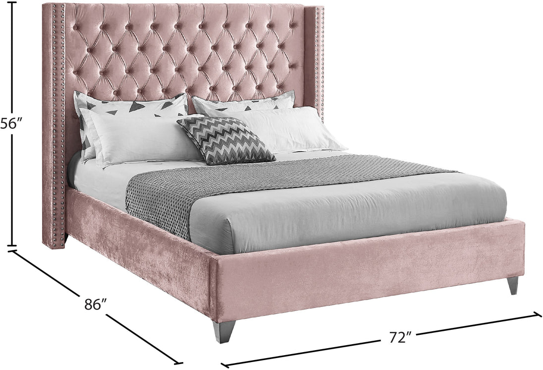 Aiden Velvet Bed - Furniture Depot