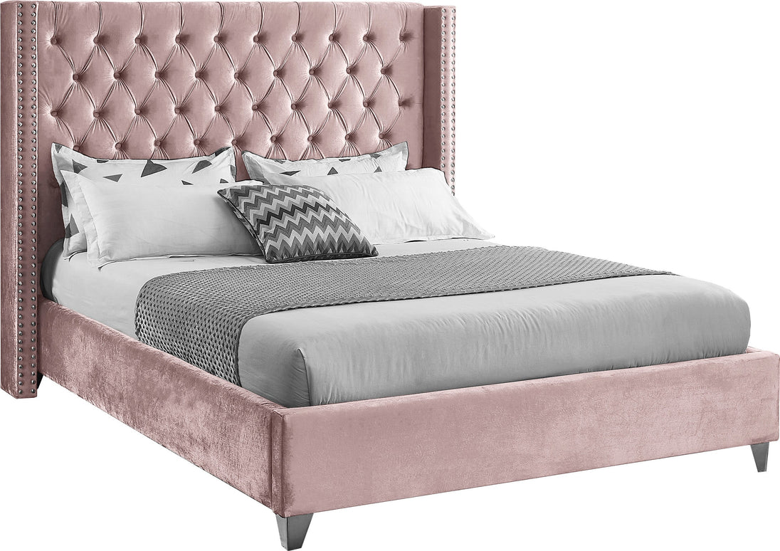 Aiden Velvet Bed - Furniture Depot