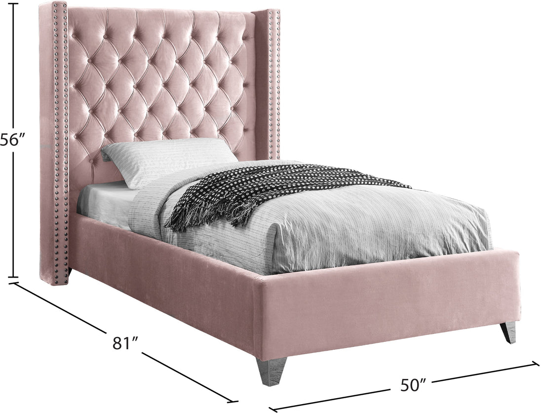 Aiden Velvet Bed - Furniture Depot