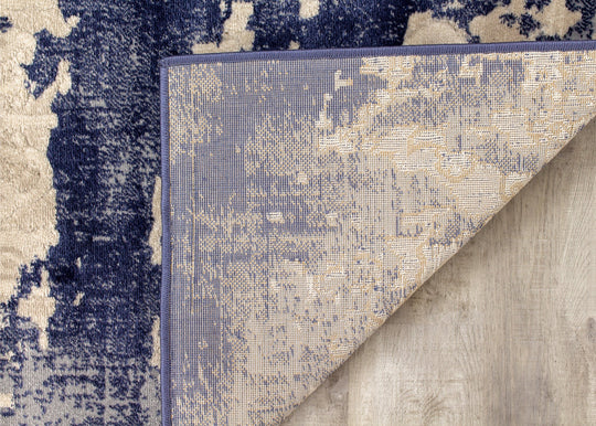 Alida Blue Cream Distressed Rug - Furniture Depot