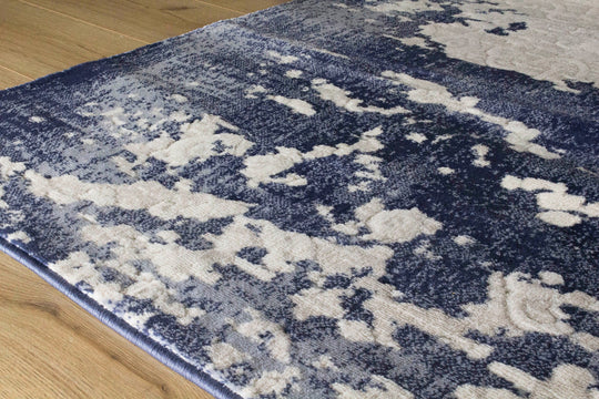 Alida Blue Cream Distressed Rug - Furniture Depot