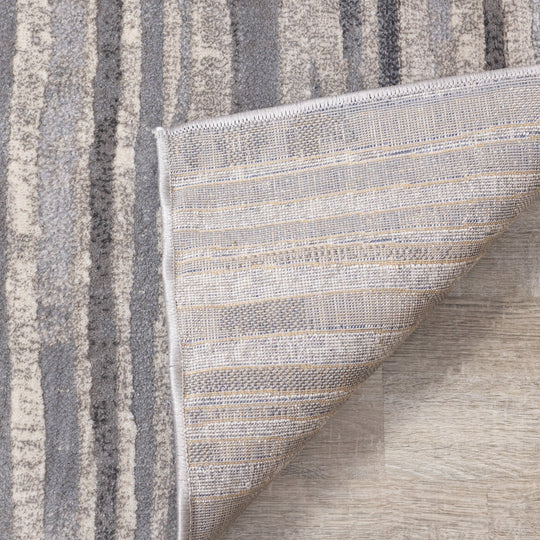 Alida Grey Distressed Striped Rug - Furniture Depot