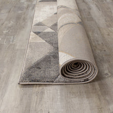 Load image into Gallery viewer, Alida Cream Grey Triangle Shift Rug - Furniture Depot