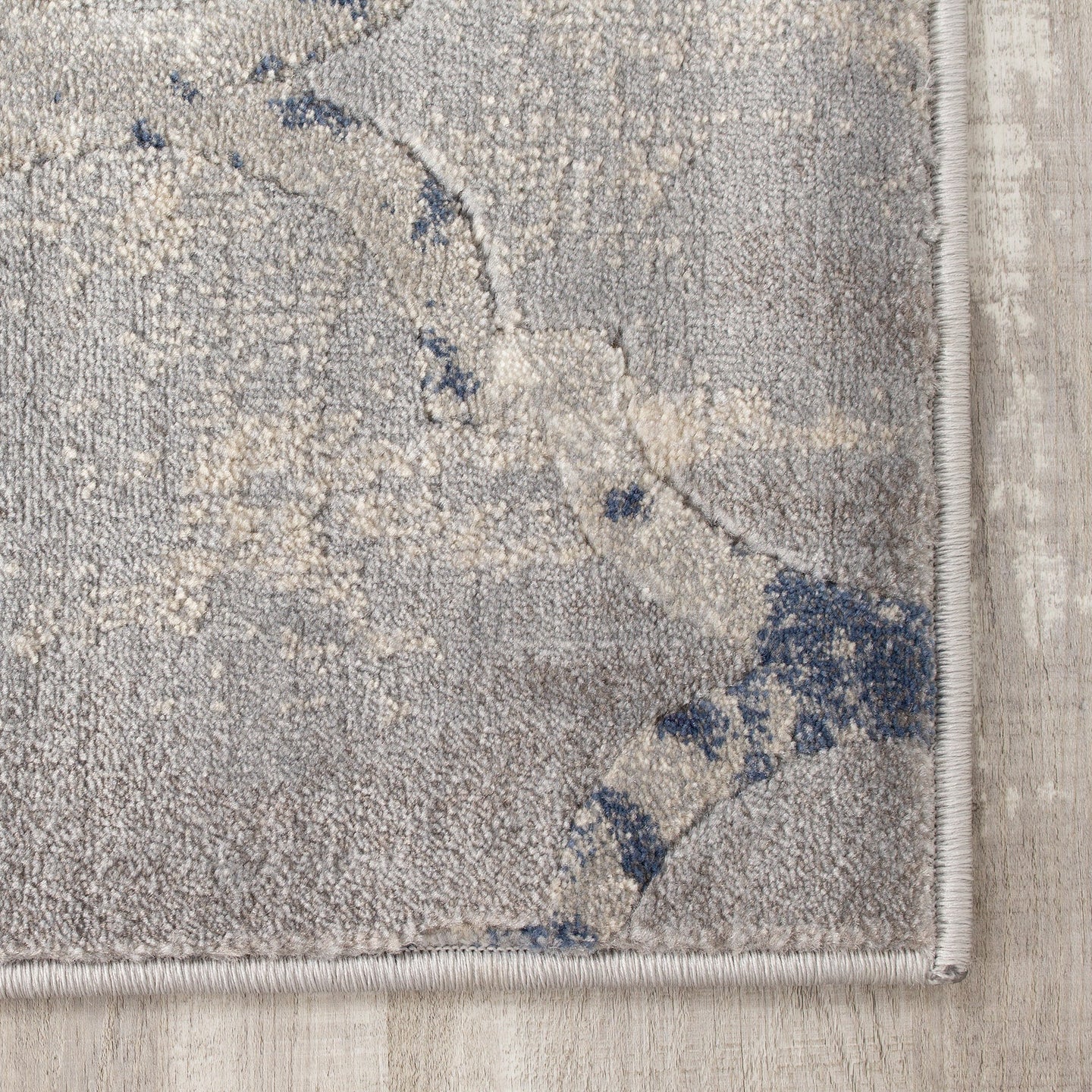 Alida Grey Blue Elegant Ogee Rug - Furniture Depot