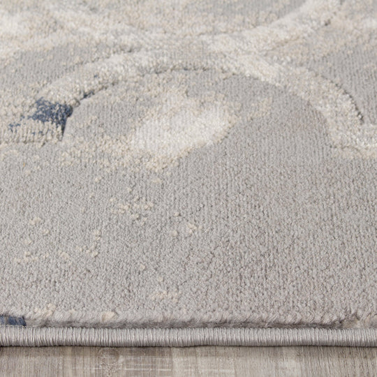 Alida Grey Blue Elegant Ogee Rug - Furniture Depot