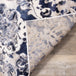 Alida Grey Blue Damask Rug - Furniture Depot