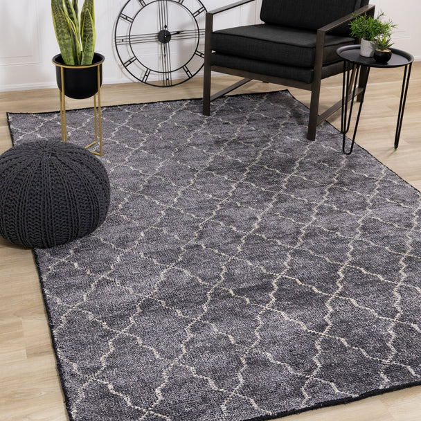 Atlas Ivory Grey Handmade Lattice Rug - Furniture Depot