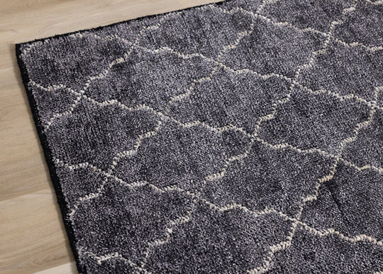 Atlas Ivory Grey Handmade Lattice Rug - Furniture Depot