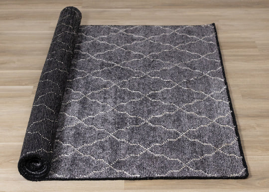 Atlas Ivory Grey Handmade Lattice Rug - Furniture Depot