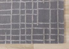 Load image into Gallery viewer, Atlas Grey Handtufted Grid Rug - Furniture Depot