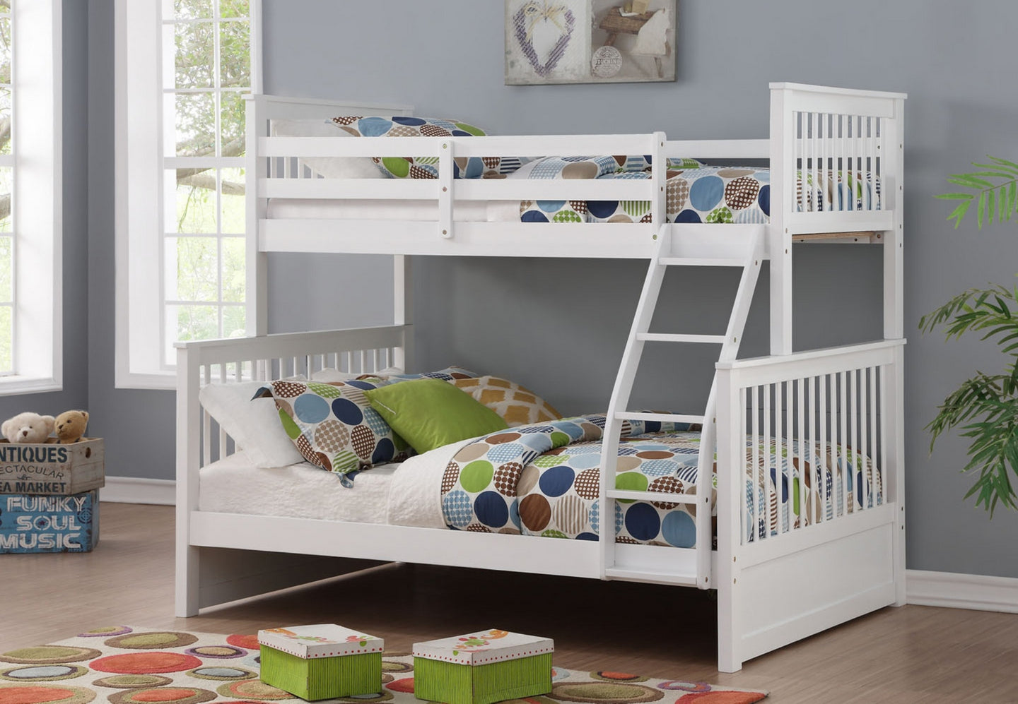 122 BUNK BED Mission Single/Double Bunk Bed - Furniture Depot