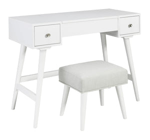 Thadamere Vanity with Stool - White - Furniture Depot
