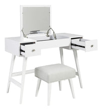 Load image into Gallery viewer, Thadamere Vanity with Stool - White - Furniture Depot