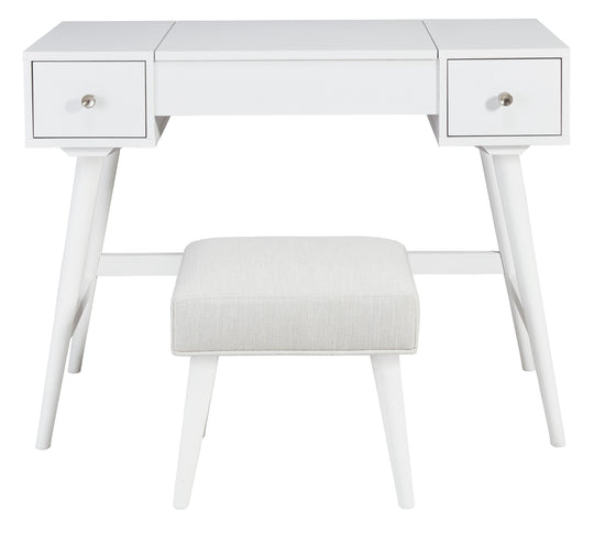 Thadamere Vanity with Stool - White - Furniture Depot