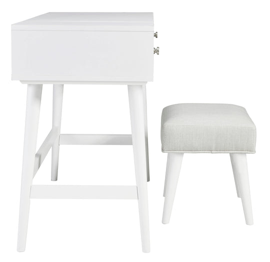 Thadamere Vanity with Stool - White - Furniture Depot