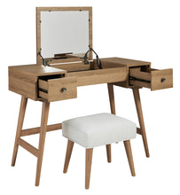 Load image into Gallery viewer, Thadamere Vanity with Stool - Light Brown - Furniture Depot (7762945736952)