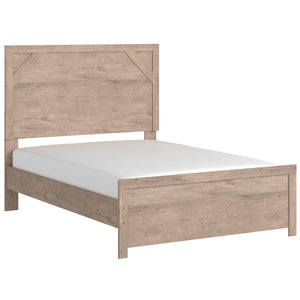 Senniberg Full Panel Bed - Light Brown/White - Furniture Depot (6539081416877)