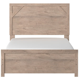 Senniberg Full Panel Bed - Light Brown/White - Furniture Depot (6539081416877)