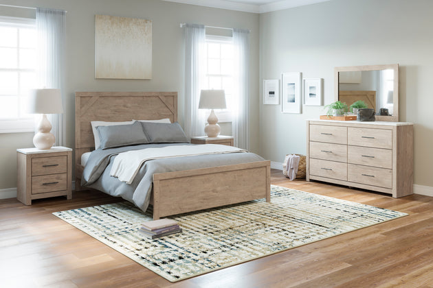 Senniberg 6Pc Queen Panel Bedroom Set - Light Brown/White - Furniture Depot (6539102224557)