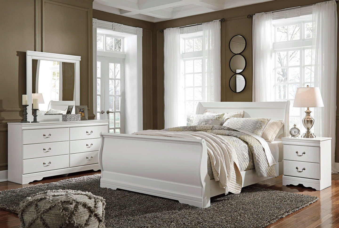 Anarasia Full Sleigh Bed 6Pc Set - Furniture Depot