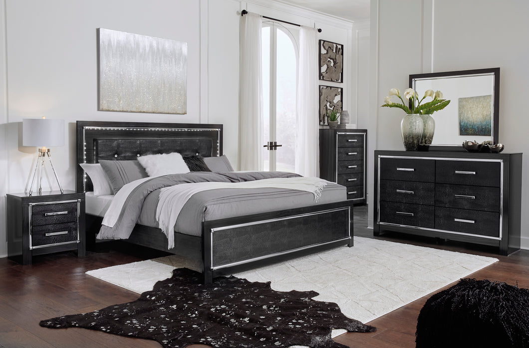 Kaydell 6pc King Panel Bedroom Set - Black - Furniture Depot (6588973678765)