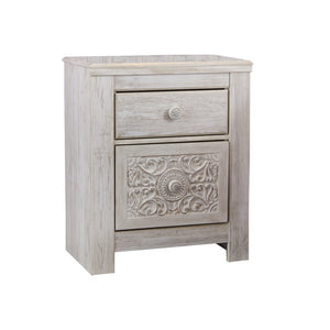 Paxberry Two Drawer Night Stand- Whitewash - Furniture Depot (3694747779125)