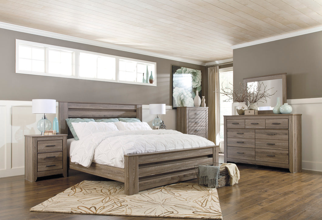 Zelen King Panel Bed 6Pc Set (Bed,,Dresser,Mirror & x1 Night Stand) - Furniture Depot (4676524605542)