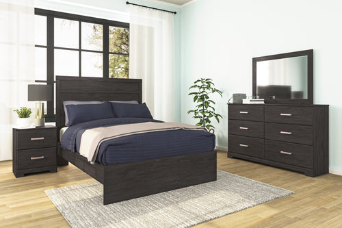 Belachime 6 Pc Full Panel Bedroom Set - Black - Furniture Depot