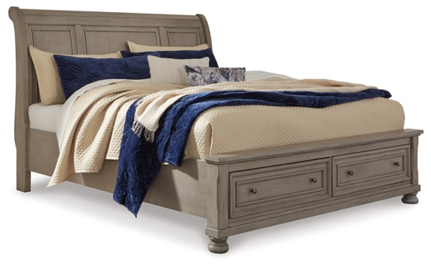 Lettner King Sleigh Bed with Storage Footboard - Furniture Depot (4670851022950)