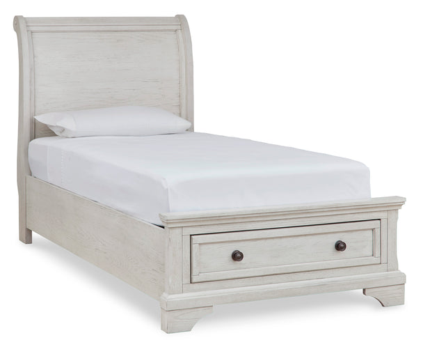 Robbinsdale Twin Sleigh Storage Bed - Furniture Depot