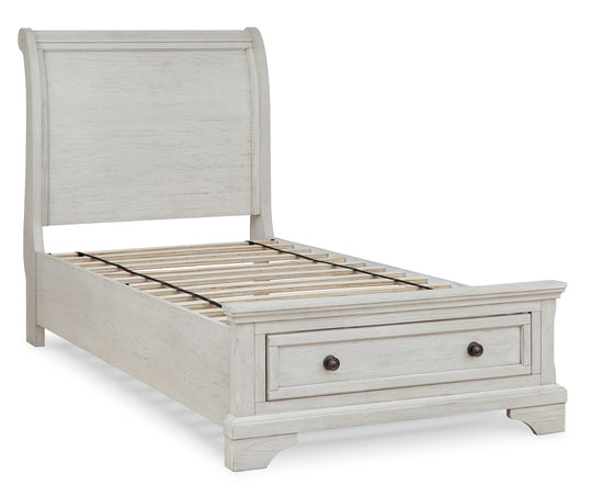 Robbinsdale Twin Sleigh Storage Bed - Furniture Depot