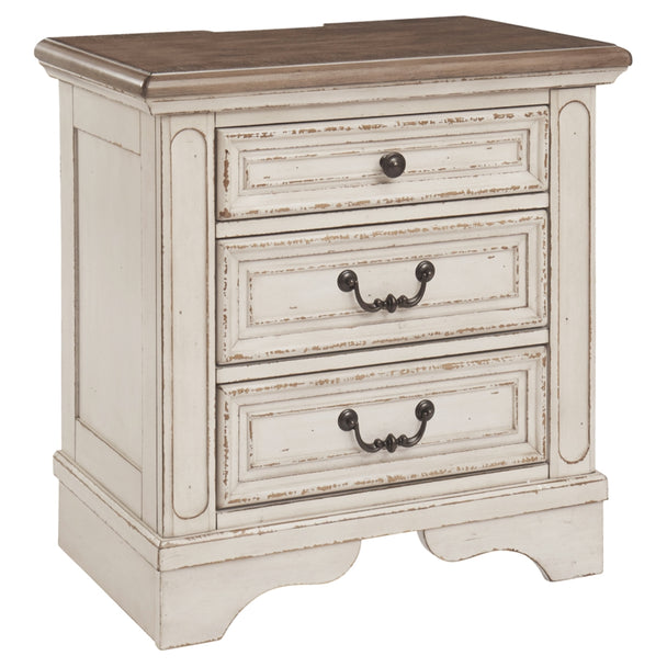 Realyn Three Drawer Night Stand - Furniture Depot