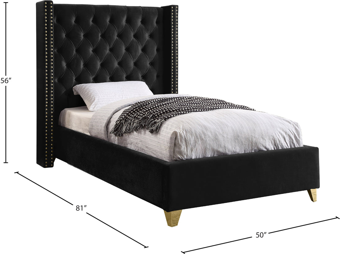 Barolo Velvet Bed - Furniture Depot