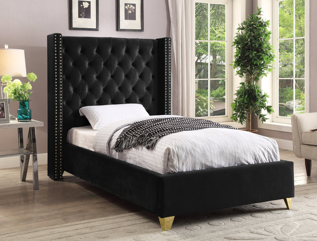 Barolo Velvet Bed - Furniture Depot