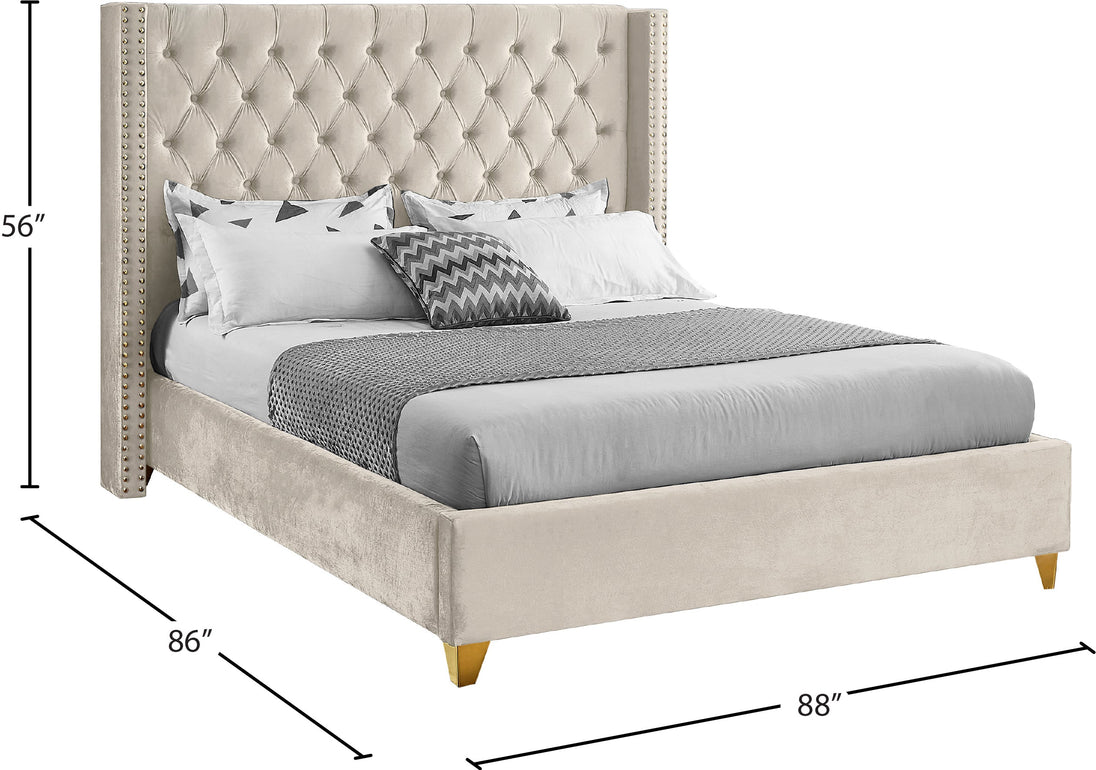 Barolo Velvet Bed - Furniture Depot