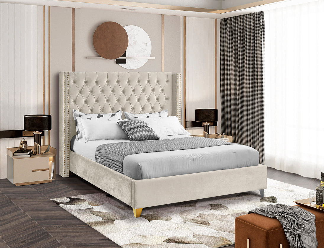 Barolo Velvet Bed - Furniture Depot