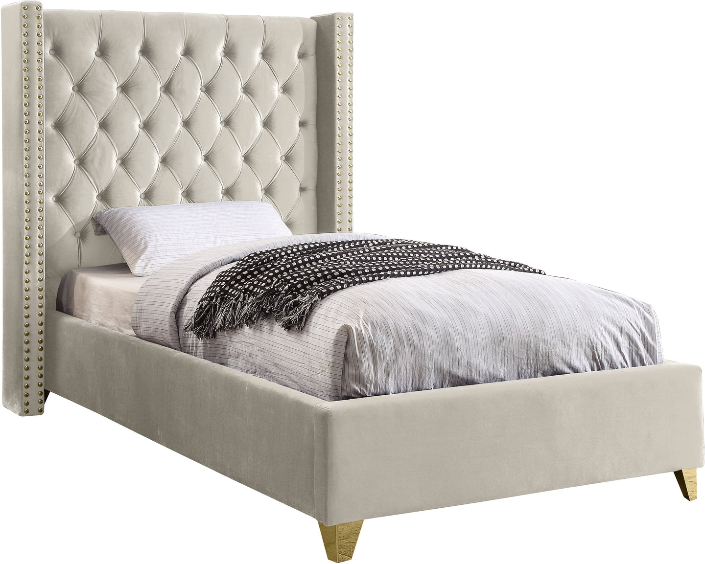 Barolo Velvet Bed - Furniture Depot