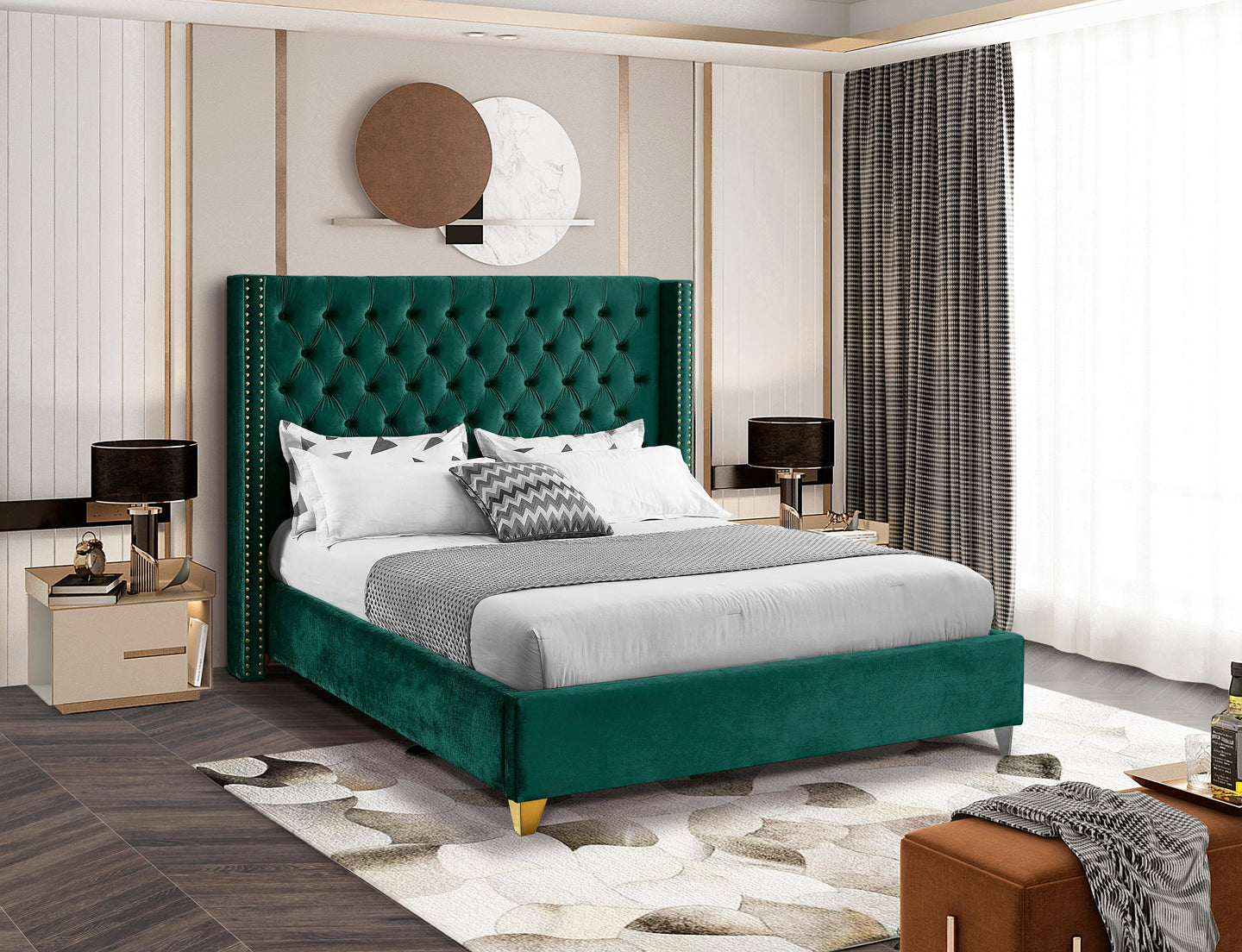 Barolo Velvet Bed - Furniture Depot