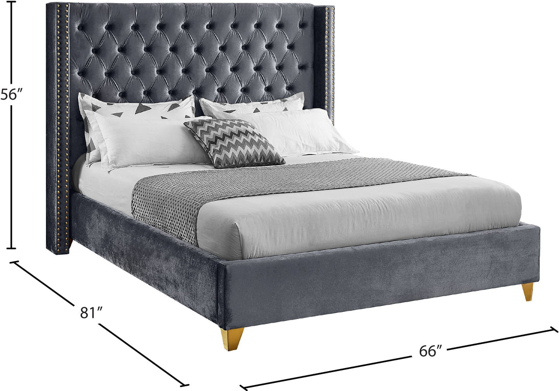 Barolo Velvet Bed - Furniture Depot