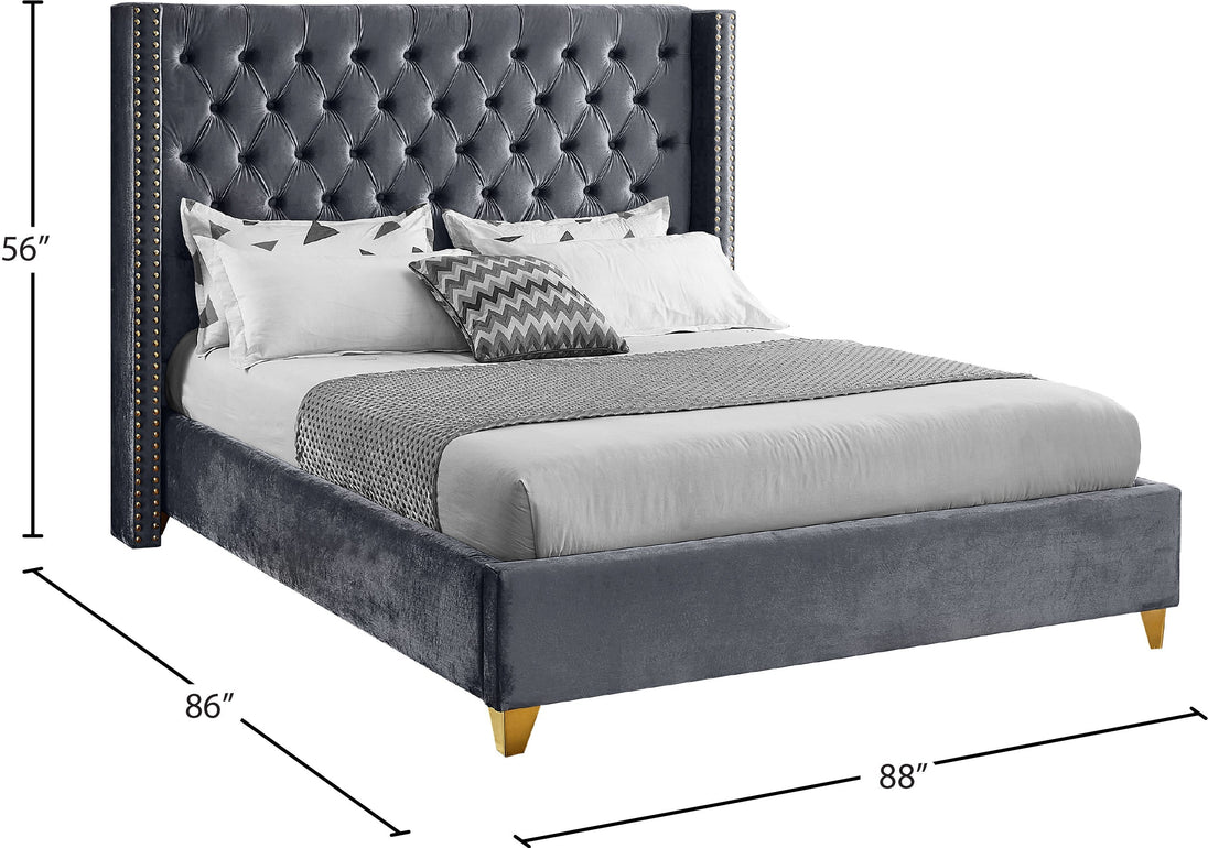 Barolo Velvet Bed - Furniture Depot