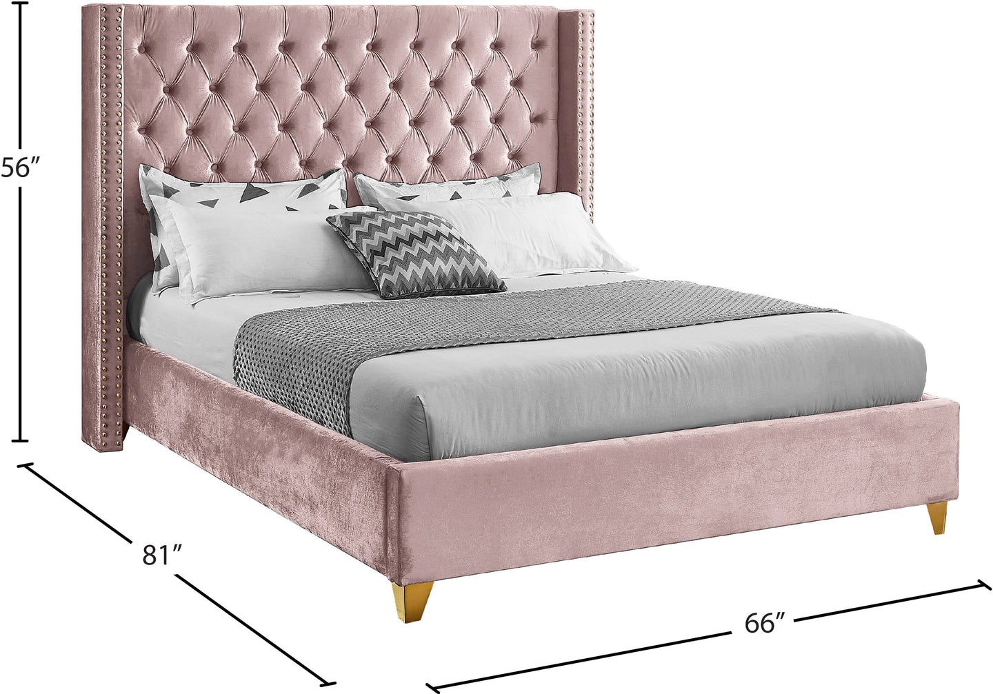 Barolo Velvet Bed - Furniture Depot